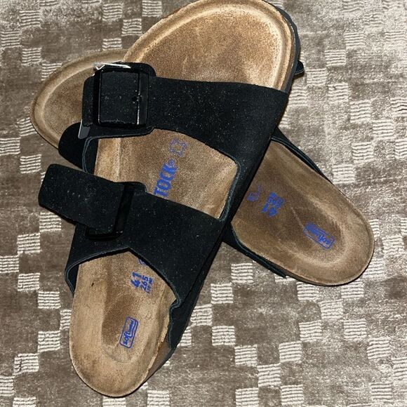 Birkenstock Arizona Soft Footbed Suede Leather, Black, EU 41 NWT main image 8